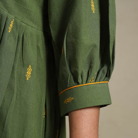 Grey Flared Cotton Jacquard Dress