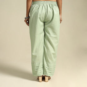 Green Flex Cotton Elasticated Plain Pant