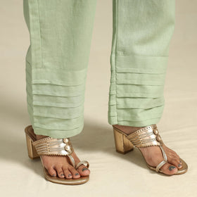 Green Flex Cotton Elasticated Plain Pant
