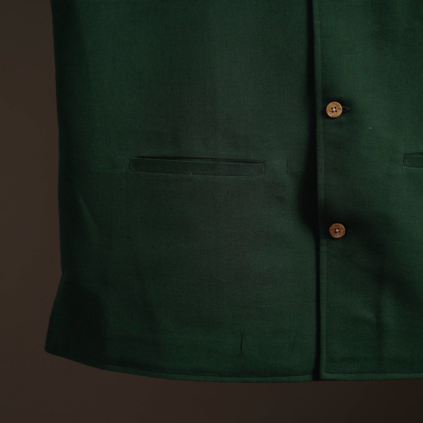 Green - flex cotton men plain nehru jacket 10 - handcrafted