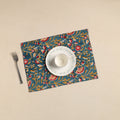  Green Floral Print Cotton Reversible Table Mat 