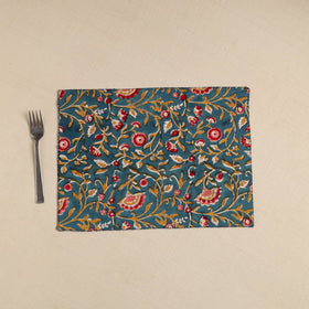  Green Floral Print Cotton Reversible Table Mat 