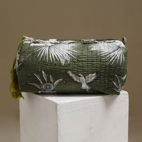 Floral hand block print quilted toiletry bags (set of 3) 25