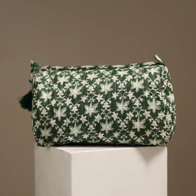 Green - floral hand quilted toiletry bags (set of 3) 13