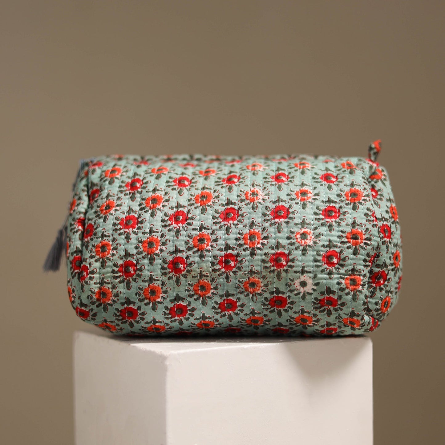 Green - floral hand quilted toiletry bags (set of 3) 21