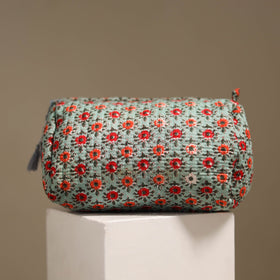 Green - floral hand quilted toiletry bags (set of 3) 21