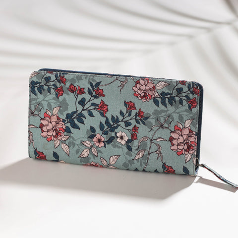 Green Floral Printed Handcrafted Wallet