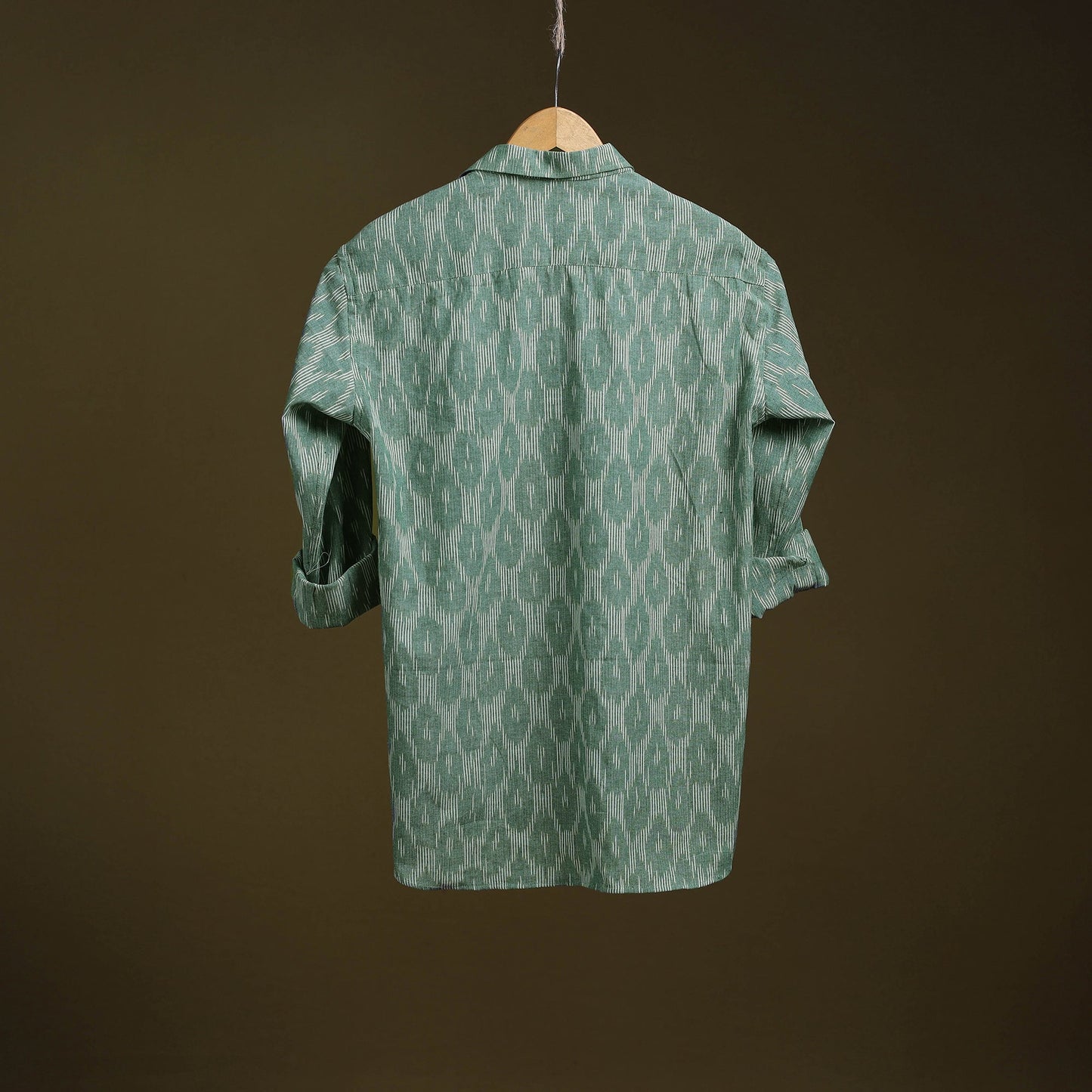 Green - full sleeve cotton men pochampally ikat shirt 06