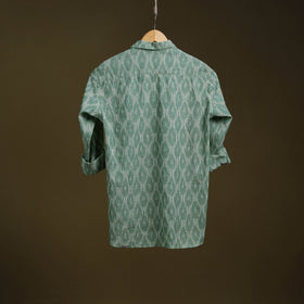 Green - full sleeve cotton men pochampally ikat shirt 06