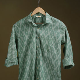Green - full sleeve cotton men pochampally ikat shirt 06