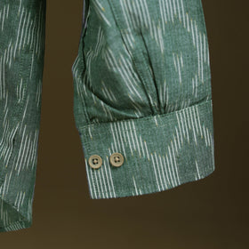 Green - full sleeve cotton men pochampally ikat shirt 06