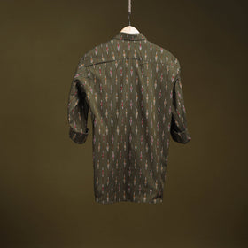Green - full sleeve cotton men pochampally ikat shirt 07