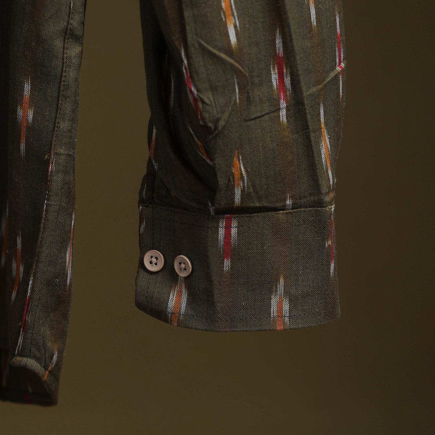 Green - full sleeve cotton men pochampally ikat shirt 07