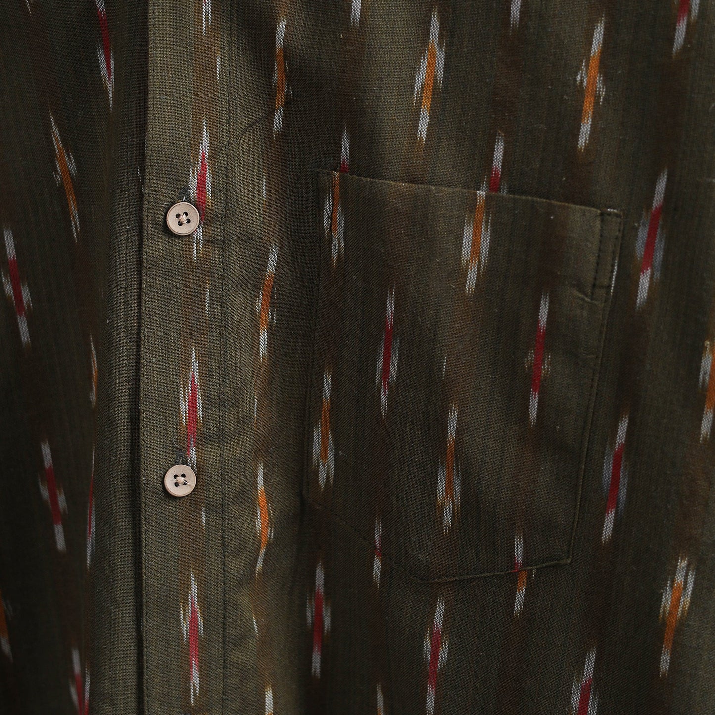 Green - full sleeve cotton men pochampally ikat shirt 07