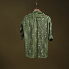 Green - full sleeve cotton men pochampally ikat shirt 12