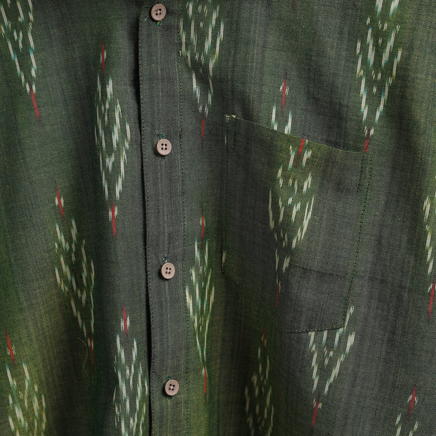 Green - full sleeve cotton men pochampally ikat shirt 12