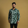 Buy Green Full Sleeve Tie & Dye Cotton Men Shibori Shirt