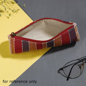 Green Gamcha Fabric Hand Embroidered Spectacle Case