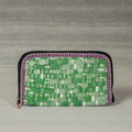 Green Gamcha Fabric Handmade Clutch Wallet by Rangila Dhaga