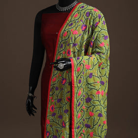 Georgette hand embroidered phulkari dupatta 15 - handcrafted