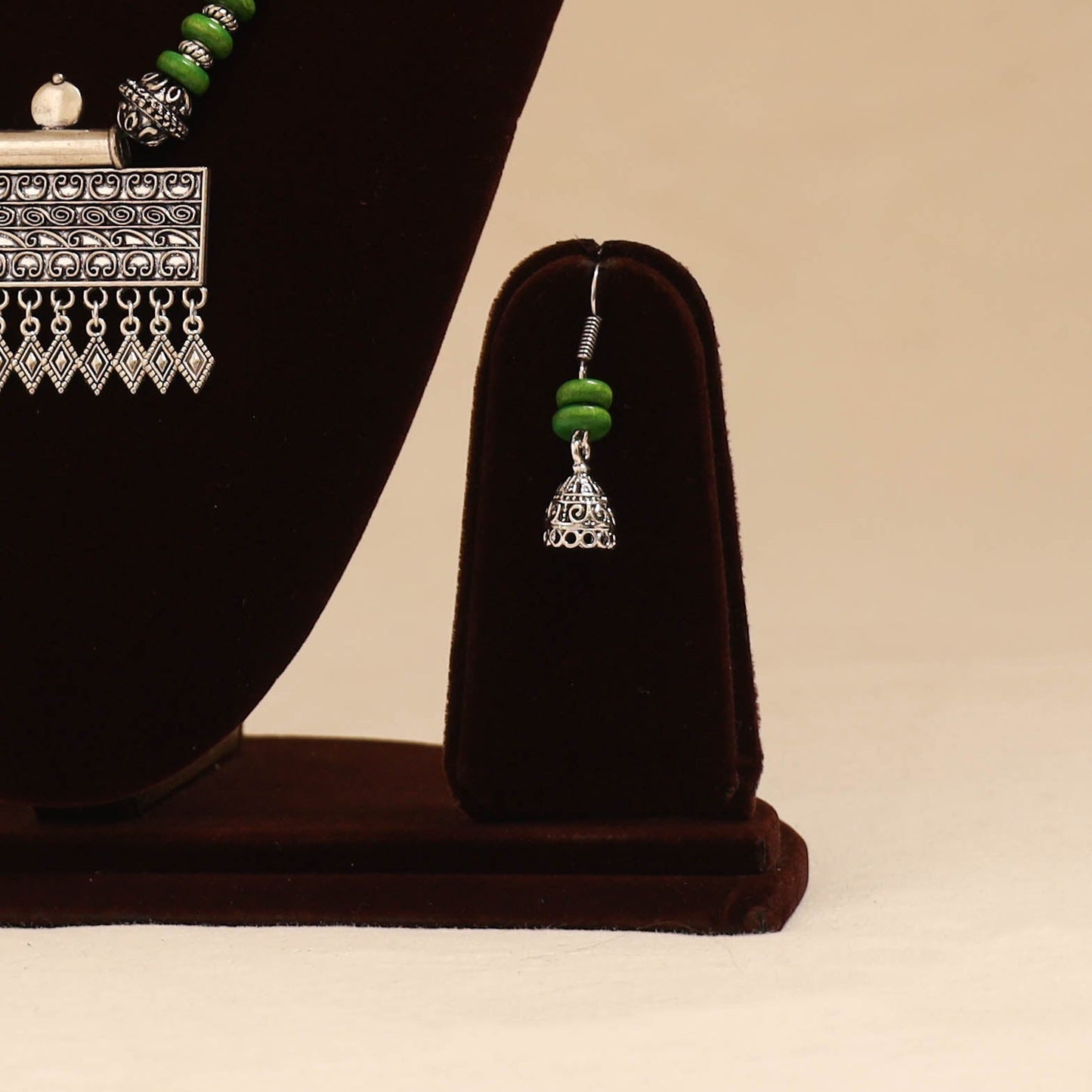 German silver beaded necklace set 35 - handcrafted