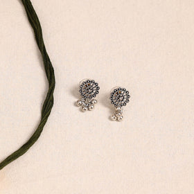 Green - german silver fabart necklace set 21 - handcrafted