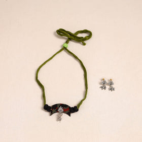 Green German Silver Fabart Necklace Set