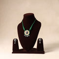 Green German Silver Jute Necklace Set