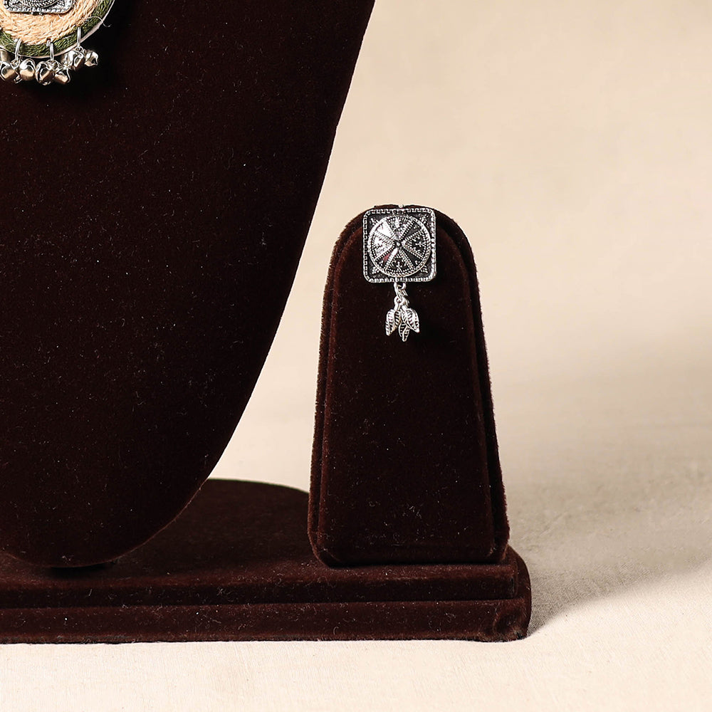 Green German Silver Jute Necklace Set