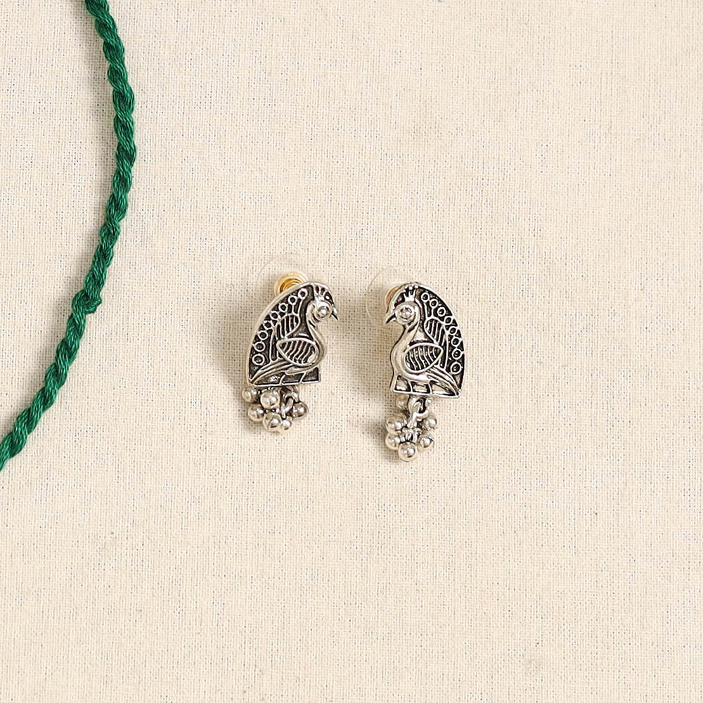 Green - german silver necklace set 01 - handcrafted