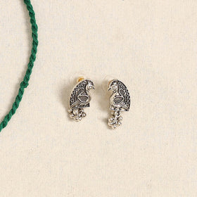 Green - german silver necklace set 01 - handcrafted