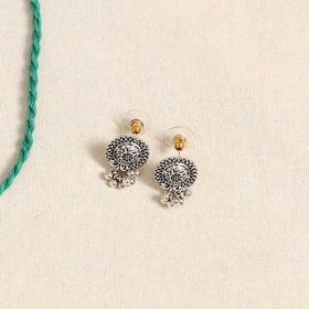 Green - german silver necklace set 09 - handcrafted