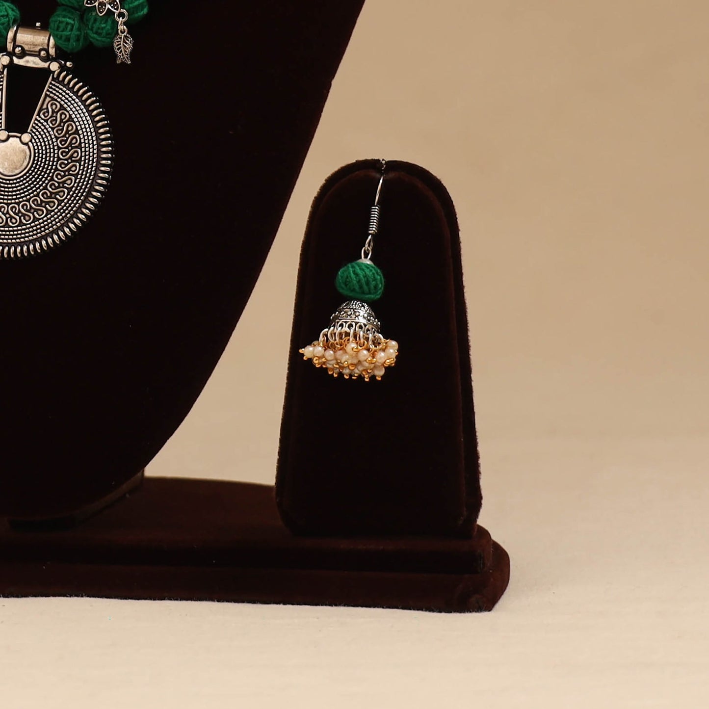 German silver thread beads necklace set 07 - handcrafted