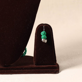 Green - german silver thread beads necklace set 19