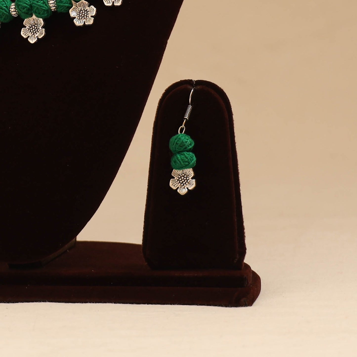 German silver thread beads necklace set 22 - handcrafted