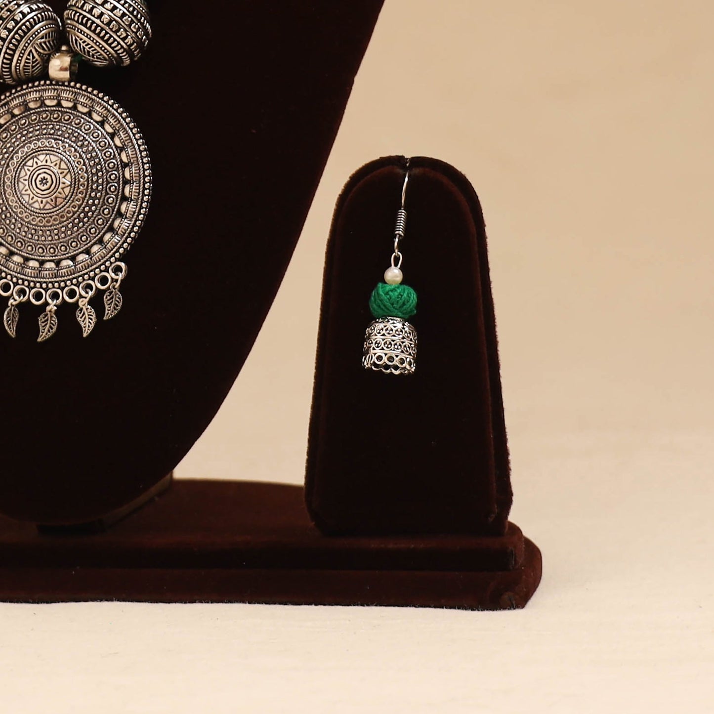 German silver thread beads necklace set 26 - handcrafted