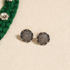 Green - german silver thread braided necklace set 38