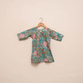 Girls sanganeri pure cotton kurta set (2-4 years) 08