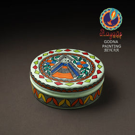  Godna Madhubani Handpainted Stainless Steel Casserole