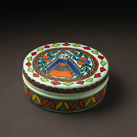  Godna Madhubani Handpainted Stainless Steel Casserole
