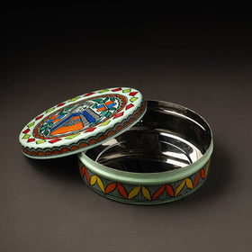  Godna Madhubani Handpainted Stainless Steel Casserole