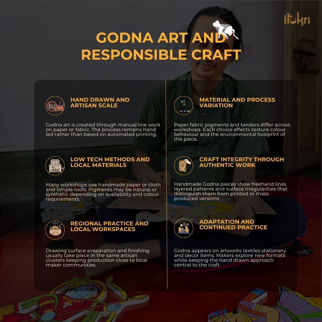 Green - godna madhubani handpainted stainless steel