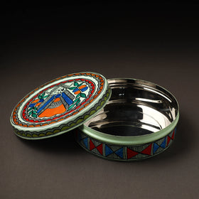  Godna Madhubani Handpainted Stainless Steel Casserole