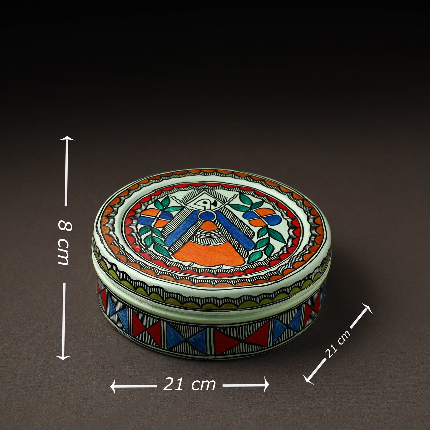  Godna Madhubani Handpainted Stainless Steel Casserole