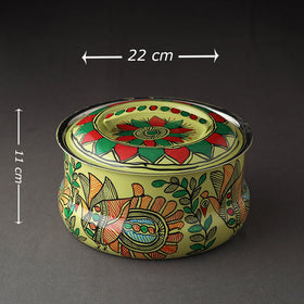  Godna Madhubani Handpainted Stainless Steel Casserole 