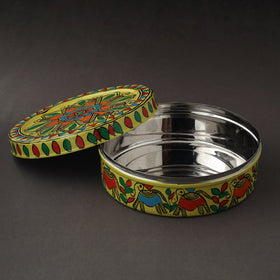 Godna Madhubani Handpainted Stainless Steel Casserole 