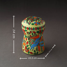 Green Bengal Patua Handpainted Stainless Steel Multi Utility Canister