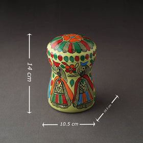 Green Bengal Patua Handpainted Stainless Steel Multi Utility Canister