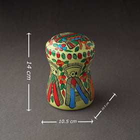 Green Bengal Patua Handpainted Stainless Steel Multi Utility Canister