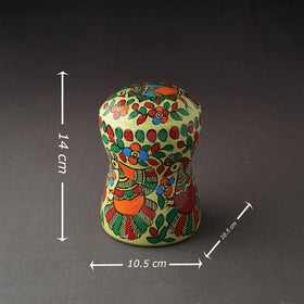 Green Bengal Patua Handpainted Stainless Steel Multi Utility Canister